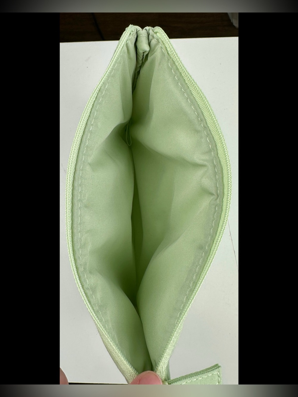 Prada Beauty Mint Green Cosmetic Makeup Bag Zip Pouch NEW - Picture 3 of 4